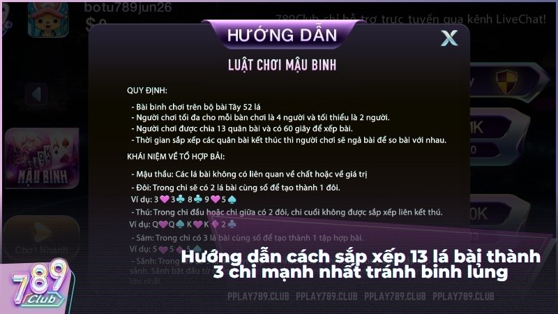 Hướng dẫn cách sắp xếp 13 lá bài thành 3 chi mạnh nhất tránh binh lủng